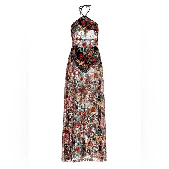NEW WITH TAGS AGUA BENDITA SARI HALTER MAXI DRESS - Picture 2 of 9